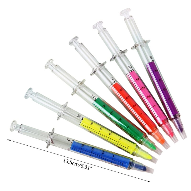 2022 New Syringe-Highlighters No Bleed Highlighter Nhiều màu Highlighters Bút tô sáng thẩm mỹ cho ghi chú Tạp chí Người lập kế