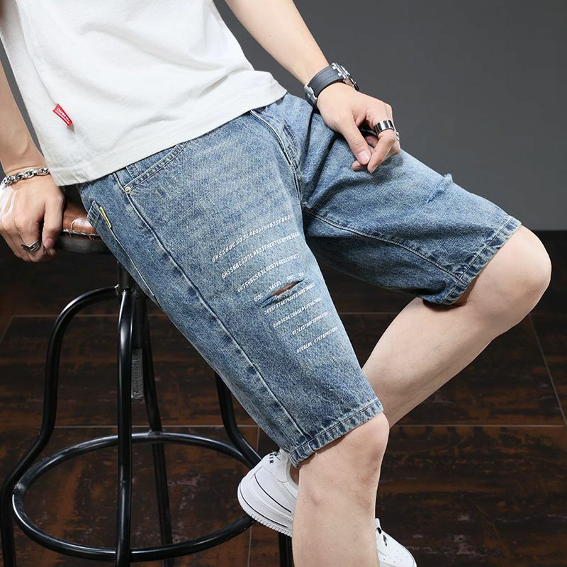 2023 wysokiej klasy letnia wiosna nowe męskie spodenki jeansowe w stylu klasycznym Fashion Casual Slim Fit krótkie dżinsy nowa męska marka A26