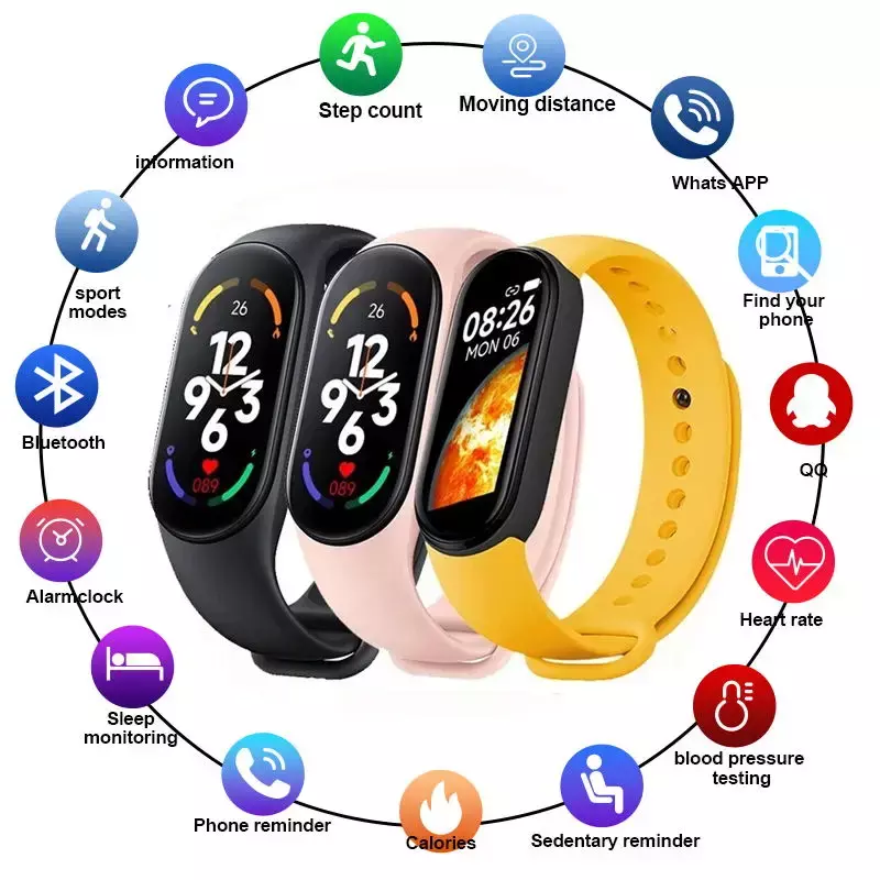 Smart Band Sport Smart Watch, Multi-function Heart Rate Sleep Monito IP67 Waterproof Monitor Fitness Bracelet for Android IOS