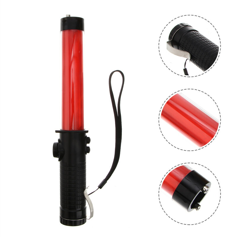 Tráfego Command Light Stick com apito eletrônico, vermelho, azul, Burst Flash, LED Light-Emitting Signal, Handheld Luz de Advertência