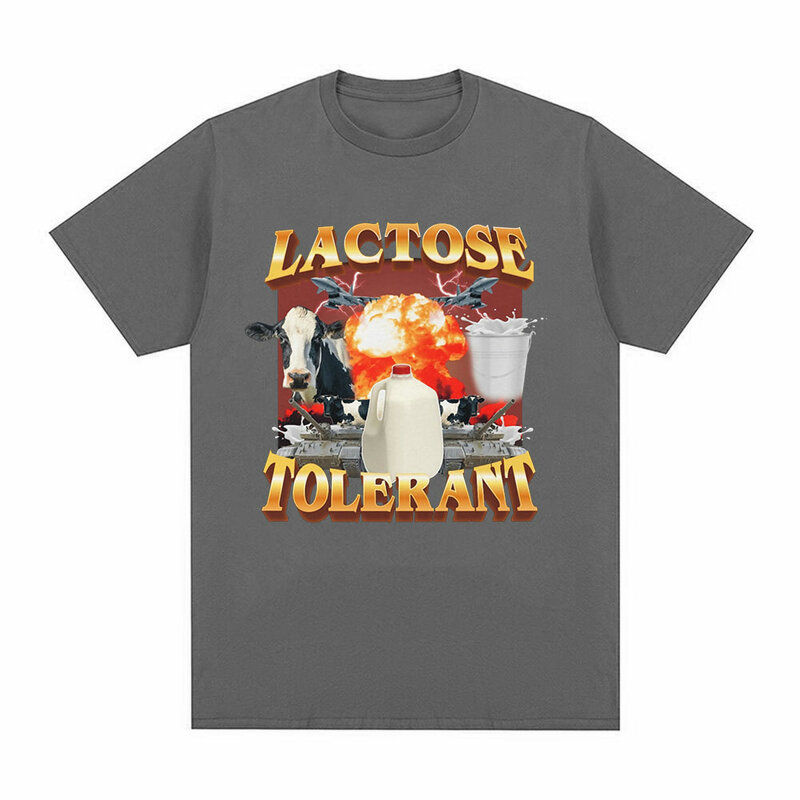 Laktose tolerante Grafik druck T-Shirt Herren Vintage Mode Kurzarm T-Shirts 100% Baumwolle lässig gemütliche übergroße T-Shirts