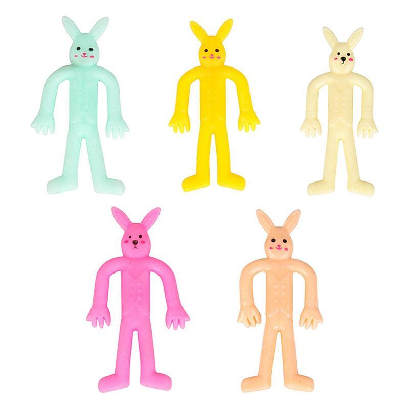 Stretchy TPR Rabbit Bendable Durable Squeeze Soft Adorable Safe Stress Relief Toy For Children Family Birthday Xmas Funny Gifts