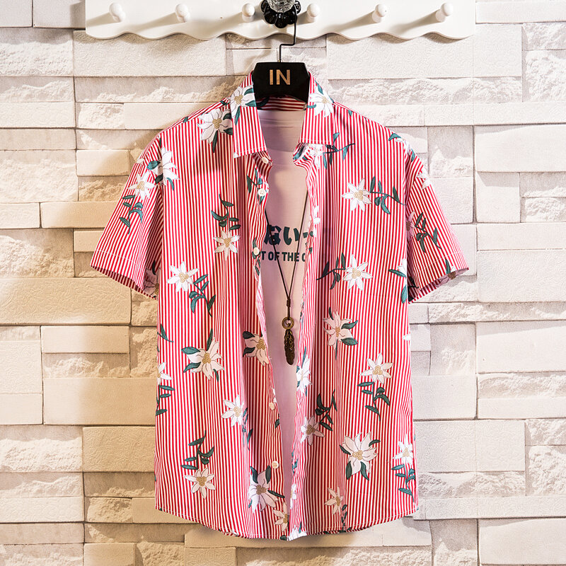 Zomer Casual Hoge Kwaliteit Katoenen Heren Hawaiiaans Shirt Bedrukt Met Korte Mouwen Grote Maat Vintage Hawaii Mannen Strand Revers Bloemenshirts