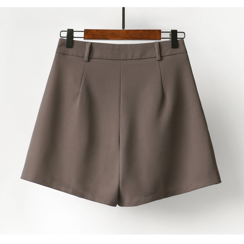 Женские летние драпированные широкие шорты с завышенной талией, 4-точечные свободные тонкие шифоновые Костюмные брюки А-силуэта