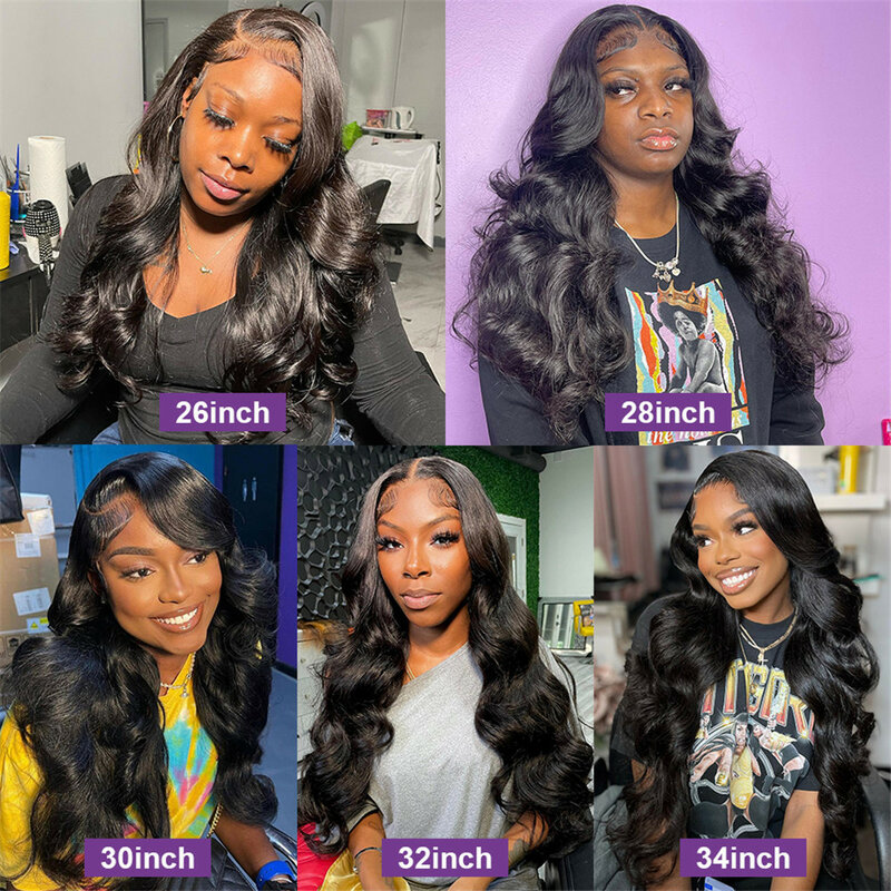 Body Wave 13x6 Hd Lace Frontal Wig 30 40 Inch Brazilian 360 Full Body Wave 13x4 Lace Front Human Hair Wigs for Women Pre Plucked