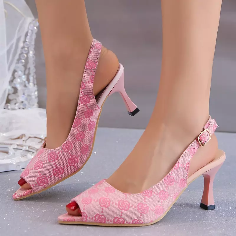 High Heels Women Summer Shoes for Women Pumps Luxury Print Fashion Ladies Shoes Platform Heels Mary Jane Shoes Zapatos De Mujer