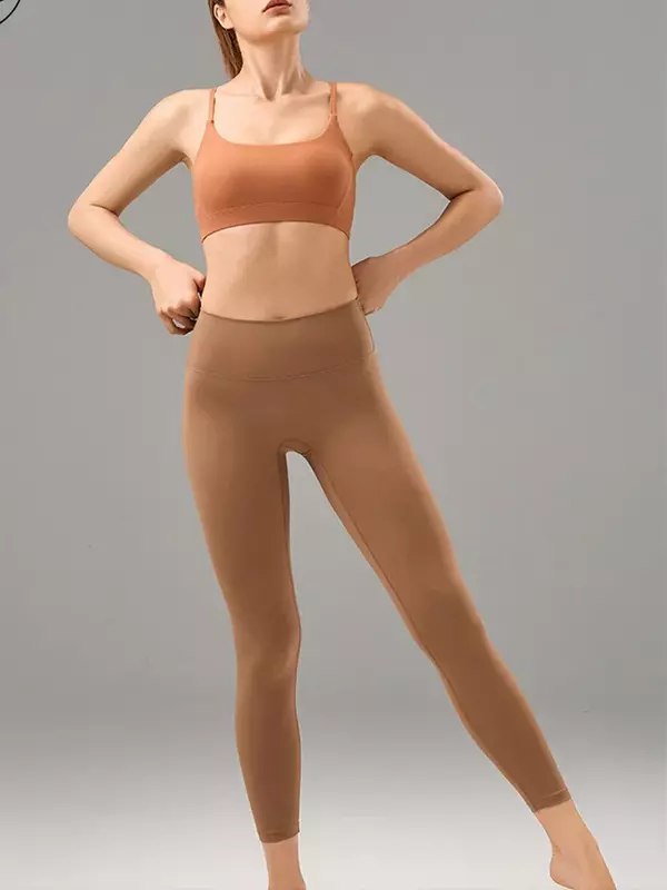 Spodnie do jogi lato nowy wysoki stan bioder spodnie sportowe wysoki elastyczny spodnie do fitnessu na brzuch Nude