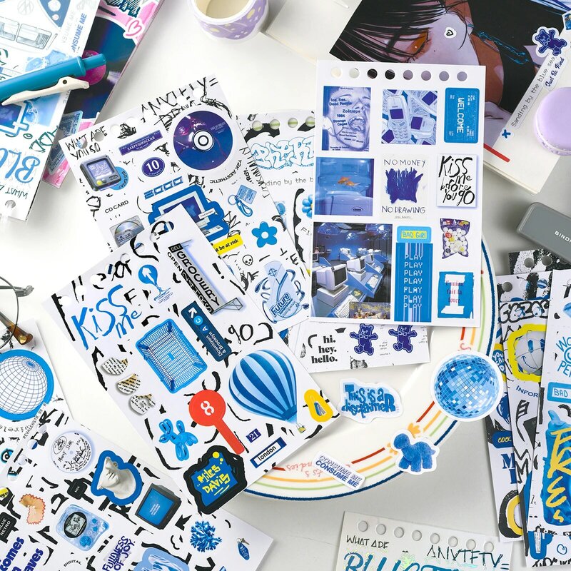4packs/LOT Reshaping Memory Series series markers photo album decoration art paper sticker