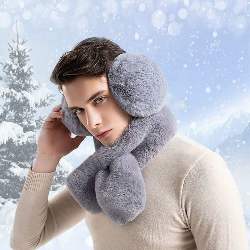 Soft Faux Fur Ear Muffs para homens e mulheres, Plush Ear Warmer, Monocromatic, Warm Earmuffs, Outdoor, Cold Protection Cover, Inverno