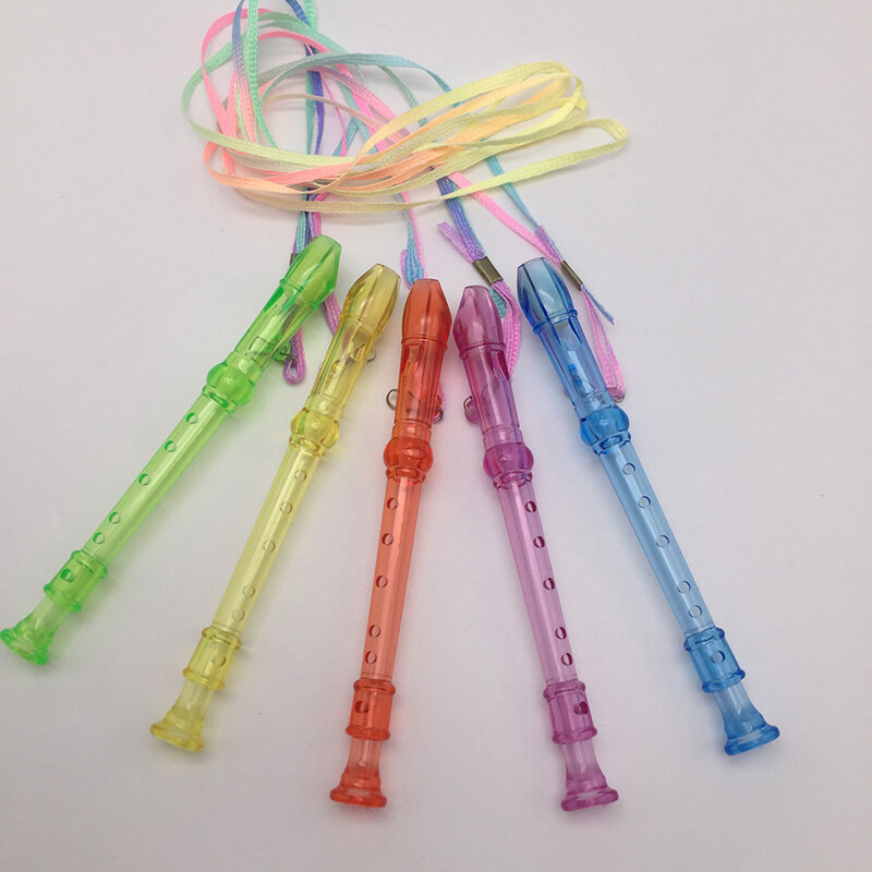 1 قطعة 6 حفرة بسيطة ملونة كلارينيت البلاستيك الناي المبتدئين الموسيقى لعب آلات الرياح لعبة الآلات الموسيقية للأطفال