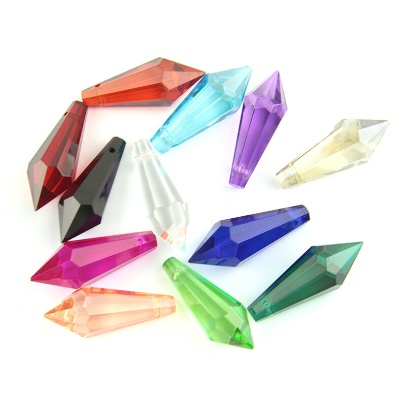 1 stück 38mm Glas Eiszapfen Tropfen Kronleuchter Teile Kristall Prisma Drop Anhänger Beleuchtung Hause Dekoration