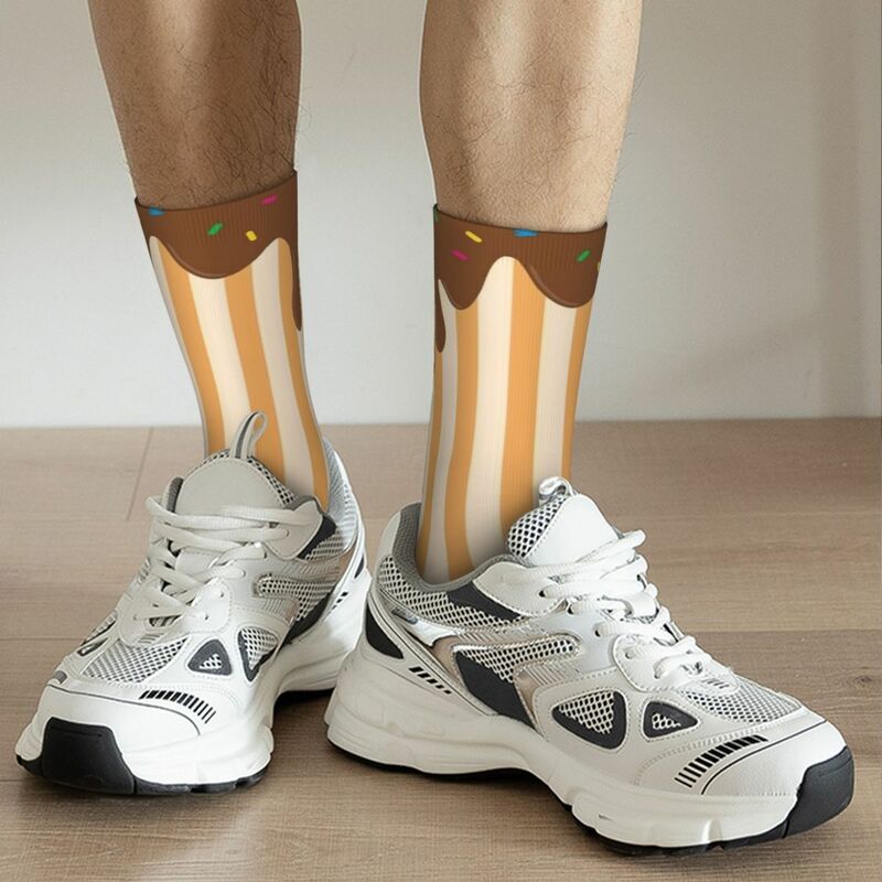 Kaus kaki uniseks nyaman cetak 3D, kaus kaki empat musim yang menarik untuk pria dan wanita