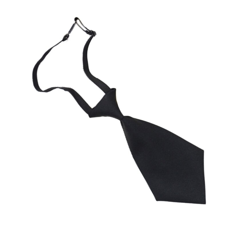 Clip Closure Neck Tie for Lazy Person Business Wedding Party Costume Simple Tie N7YD