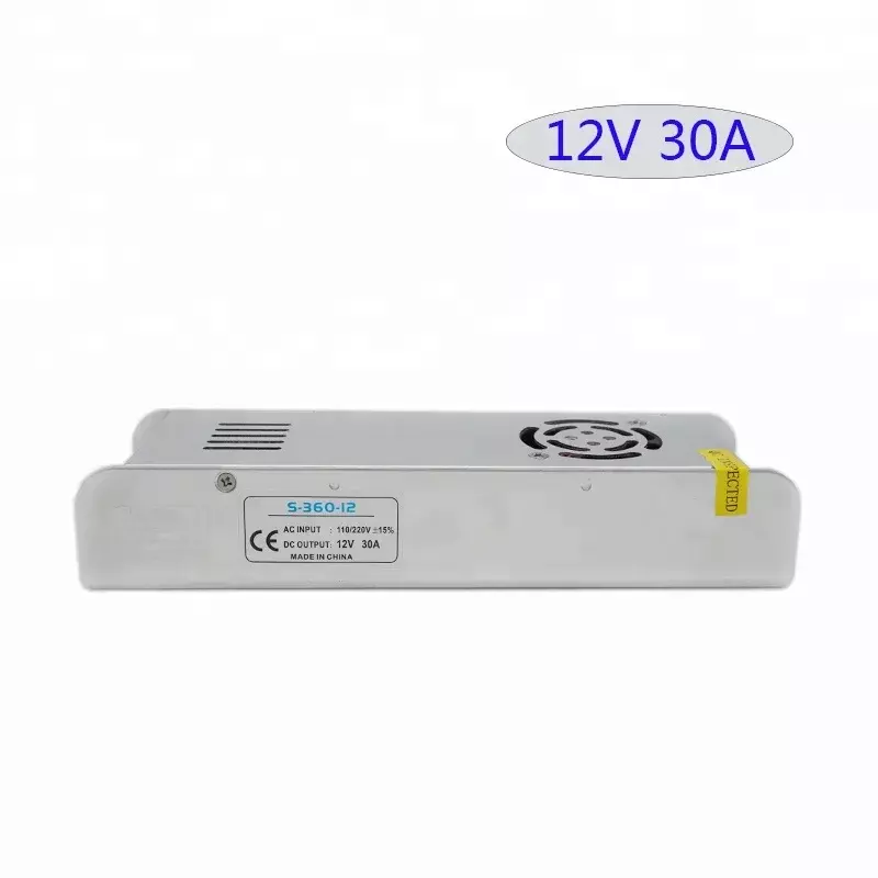 10PCS Led Switching Power Supply SMPS 12V 30A 360W Slim LED Driver Constant voltage Transformer