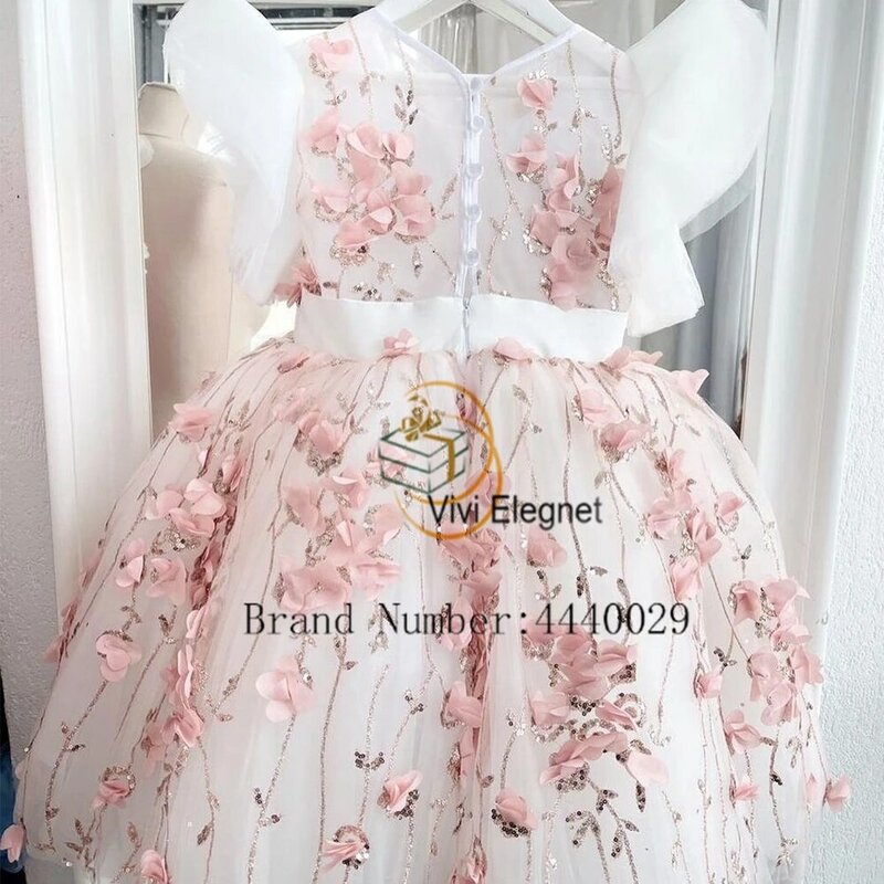 Gaun perempuan bunga tanpa lengan garis A dengan manik-manik 2023 gaun Natal belakang ritsleting Picure asli berpayet