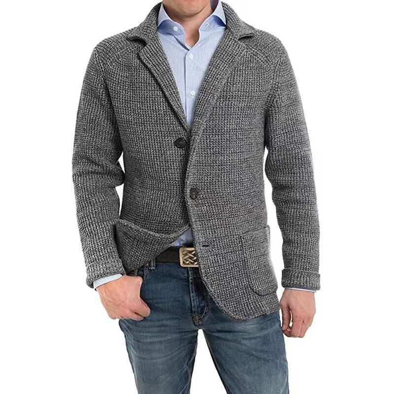 2023 męski sweter z dzianiny w stylu Casual sweter z kołnierzem z długim rękawem moda męska jesienno-zimowa ciepła kurtka