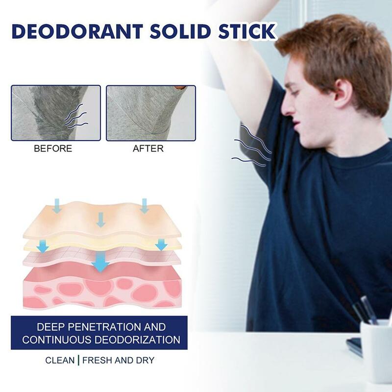 Deodoran pria wanita, stik deodoran alami antikeringat lembut bau panjang ketiak tahan lama penghilang aroma deodoran H6R6