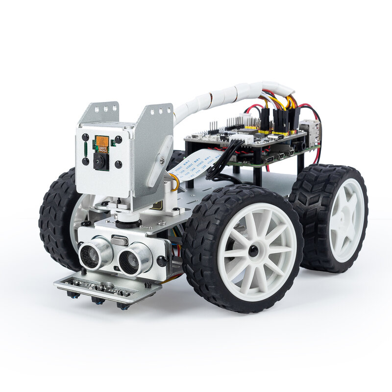 CC SunFounder Raspberry Pi Smart Video Robot Car Kit, Python/Blockly (как царапины), аккумуляторы в комплекте