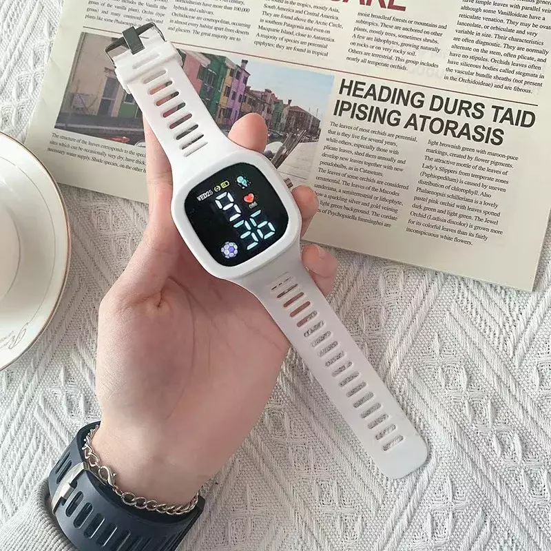 Модные Смарт-часы для девочек, детские часы, спортивные светодиодные цифровые водонепроницаемые часы, многофункциональные электронные наручные часы