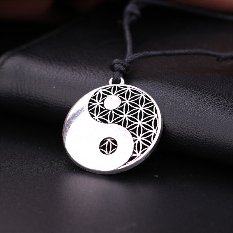 My Shape Kwiat życia Mandala naszyjnik dla kobiet wisiorek święta geometria estetyczny Choker biżuteria prezenty Link Chain