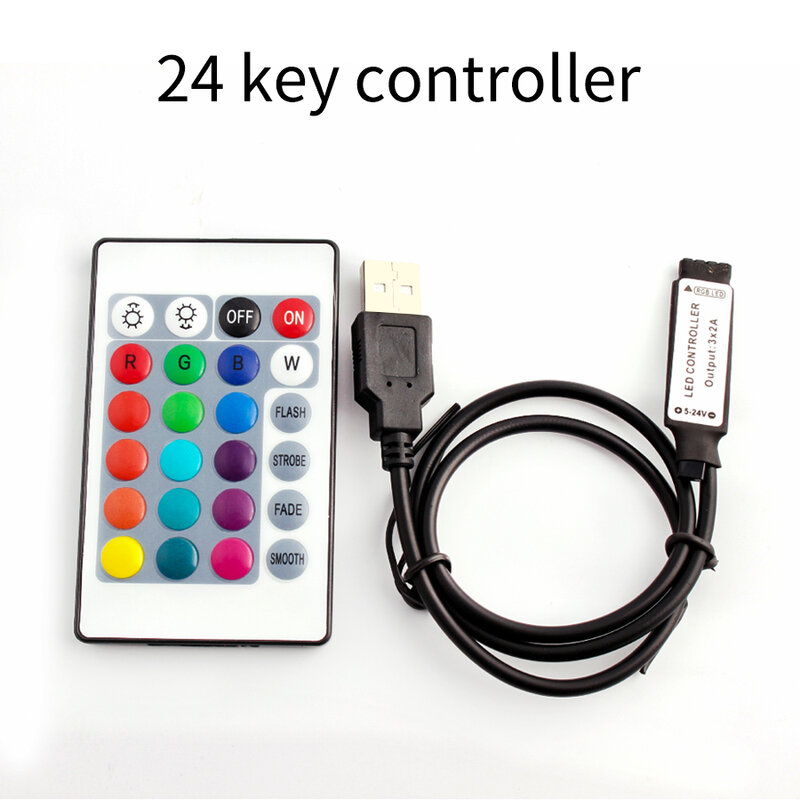 USB LED RGB Remote Controller Light 5 12 24 V Volt 3 17 24 Key Wireless RGB USB IR RF Remote Controller 5V 12V 24V USB LED Strip