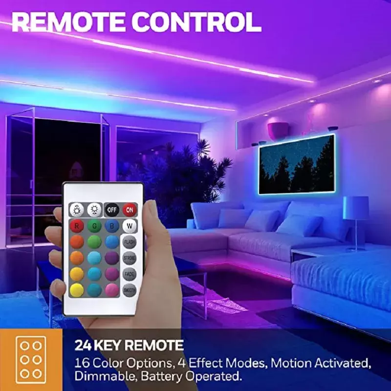 RGB Cor LED Strip Light, USB, Bluetooth, Luz de fundo de TV para festa, Decoração do quarto, 5050, 1m, 2m, 3m, 4m, 5m, 10m, 15m