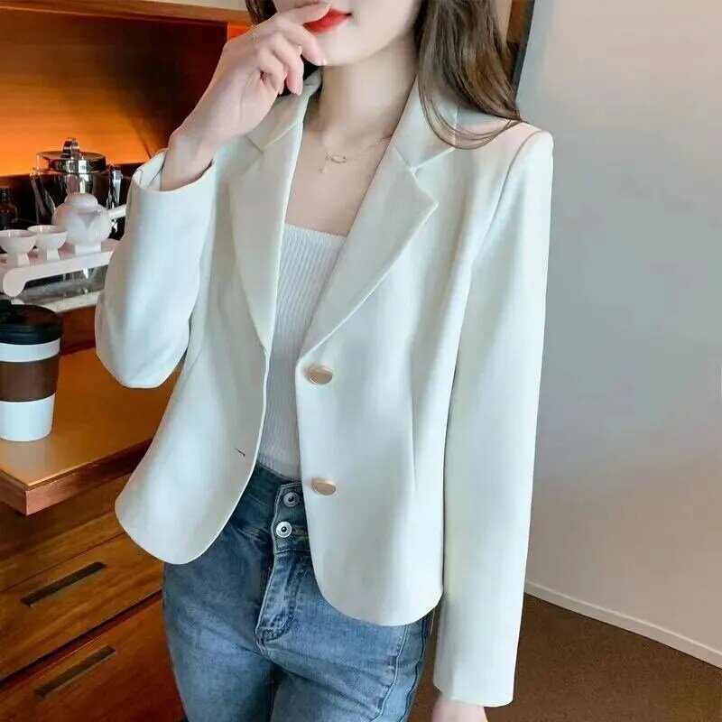 Giacca corta per donna 2023 nuova primavera autunno moda piccolo vestito Top donna vestito cappotto capispalla Casual coreano da donna