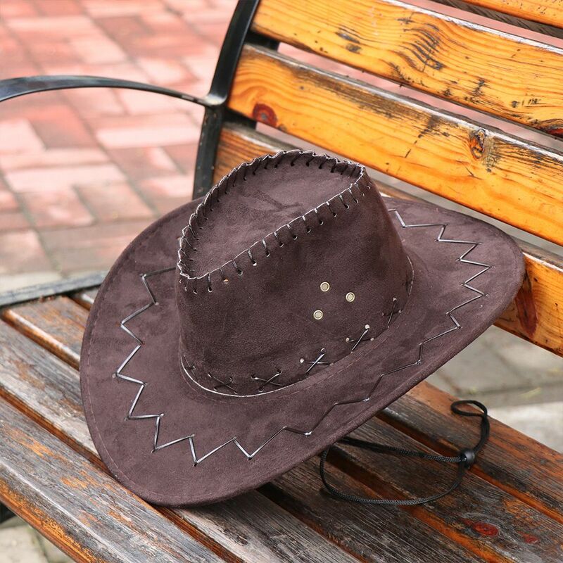 Sombrero de vaquero de gamuza práctico, vestido elegante del Oeste, gorra Unisex de poliéster, gran oferta