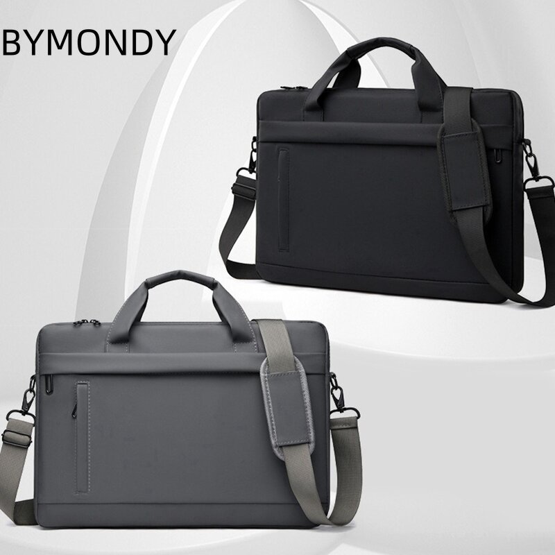 BYMONDY-maletín de alta calidad para hombre, bolso de hombro para negocios, a la moda, sencillo, para archivos de trabajo de oficina, bolso grande para ordenador portátil de viaje