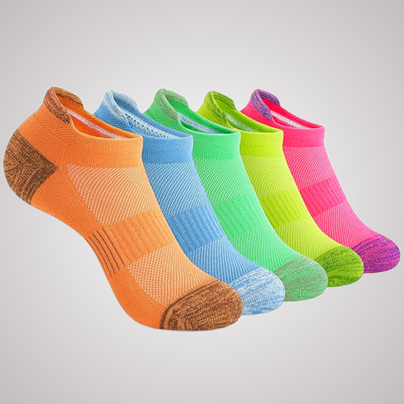 2024 New 5 Pairs Ankle Socks Athletic No Show Socks Running Comfort Cushioned Sport Socks Sweat-absorbing and Breathable