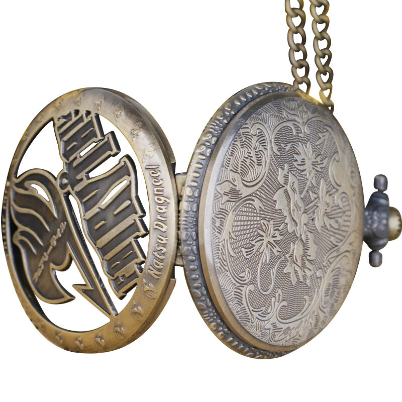 Montre de poche à Quartz pour enfants, pendentif en Bronze, collier ajouré, vente en gros