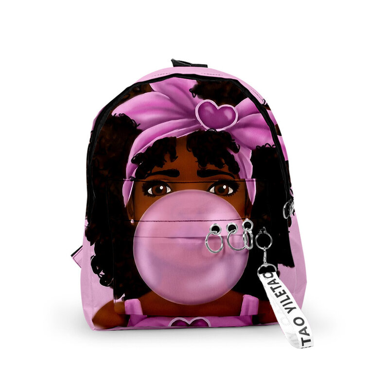 Tas punggung anak perempuan, ransel sekolah murid Afrika trendi populer untuk anak laki-laki/perempuan, tas punggung kecil lucu tahan air Oxford gantungan kunci motif 3D