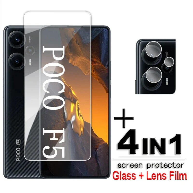 Protector de pantalla de vidrio templado para POCO F5 5G, película de lente transparente HD de 6,67 pulgadas para Xiaomi POCO F5 Pro