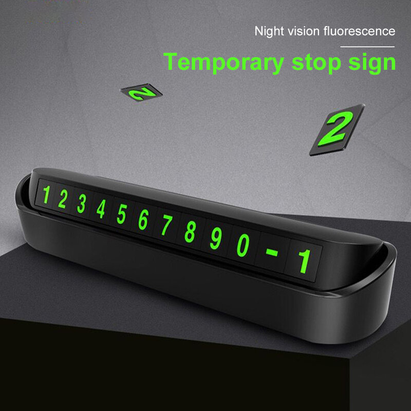 Luminous Car Temporary Parking Card Magnetic Phone Number Hidden Telephone Number Plate Auto Park Card Stop Auto Accessories
