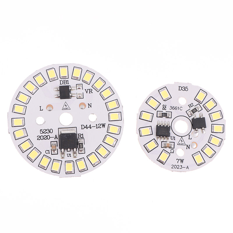 หลอดไฟ AC 220V ชิปดาวน์ไลท์หลอดไฟ LED แบบแพทช์โคมไฟแผ่น SMD แหล่งกำเนิดหลอดไฟโมดูลแบบวงกลม