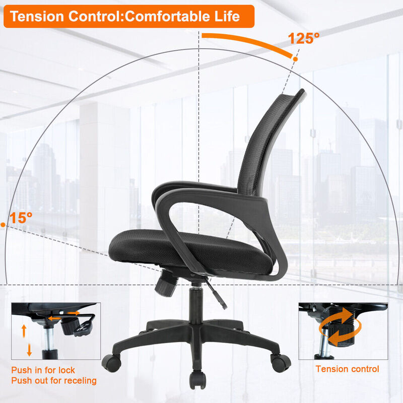 Silla ergonómica de escritorio para el hogar, sillón de ordenador de malla con soporte Lumbar, reposabrazos, giratoria ejecutiva, ajustable