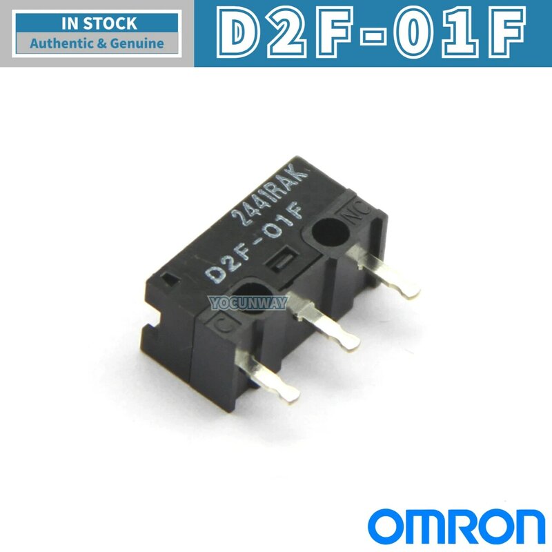 10 buah-100 buah D2F-01F baru asli Jepang OMRON saklar mikro titik abu-abu sakelar batas 3 Pin tombol Mouse grosir