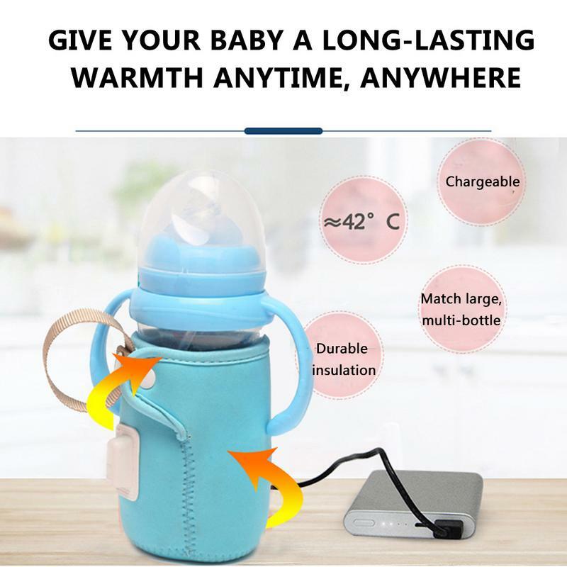 Saco exterior do termostato do frasco do bebê, Portátil, Ferramenta inteligente do aquecimento do leite, Tampa do isolamento, Copo infantil do alimento