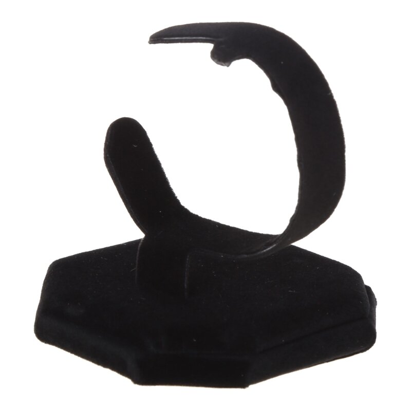 Czarny stojak na bransoletki w kształcie litery C zamszowy zegarek odporny na zarysowania stojak wystawowy schowek na bransoletki stojak wystawowy produktu