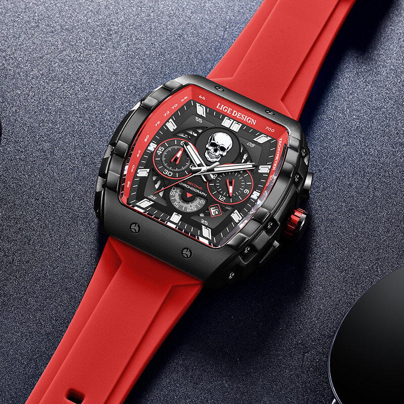 Lige Männer Luxus Armbanduhr Sport Silikon armband Quarzuhr Chronograph wasserdicht leuchtende Datum Uhr Relogio Masculino