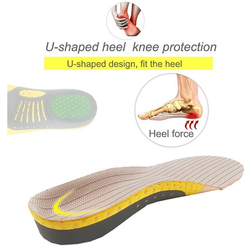 1 pair Orthopedic Insoles Orthotics Flat Foot Health Sole Pad for Shoes Insert Arch Support Pad for Plantar Fasciitis Feet Care
