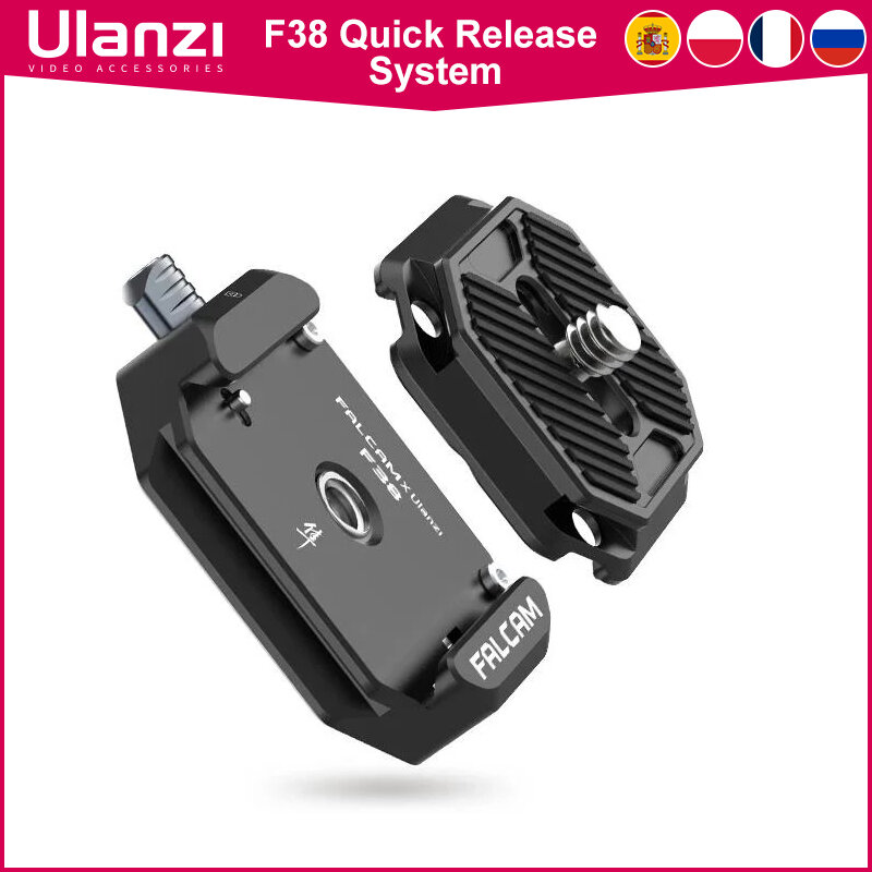 Ulanzi FALCAM F38 범용 DSLR 카메라 짐벌 아르카 스위스 퀵 릴리스 플레이트 클램프, 퀵 스위치 삼각대, 슬라이더 마운트 어댑터