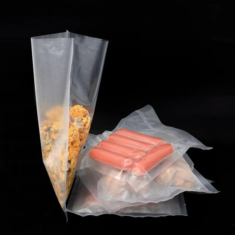 Penyegel vakum tas makanan 17*25, kantong vakum kemasan panjang untuk makanan segar
