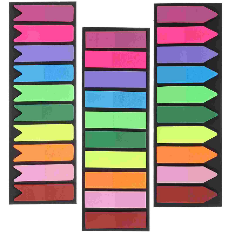 Pestañas adhesivas de colores, marcadores de lectura autoadhesivos, pegatinas de lectura, notas, pestañas de página, marcadores, 3 juegos
