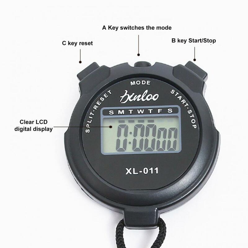 Cyfrowy stoper wodoodporny kompaktowy rozmiar prosta obsługa bez zegara bez daty cichych urządzeń stoper chronografem