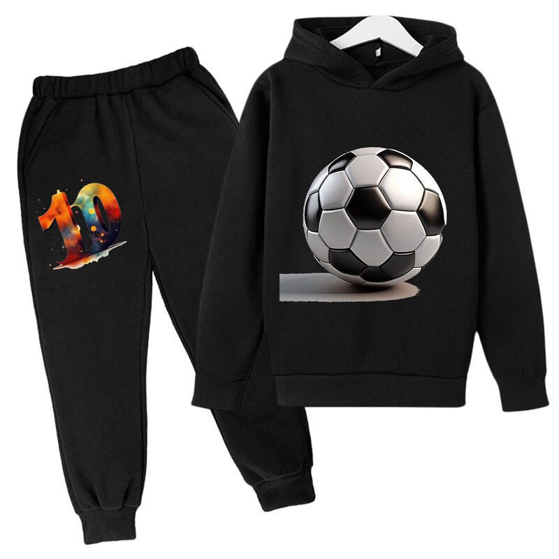 Детский комплект из 2 предметов, толстовка с капюшоном и штаны с принтом чемпионата мира по футболу на весну и осень, спортивный костюм для мальчиков и девочек, повседневная одежда с капюшоном