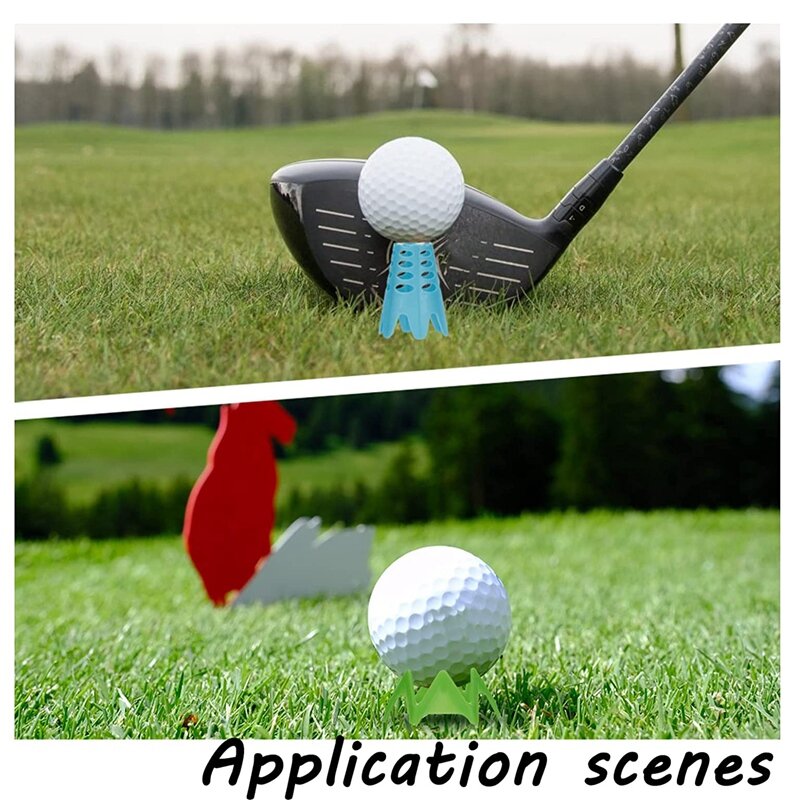 18 Pcs Golf Simulator Tees Golf Mat Tees Tees Plástico Golf Tees Prática Golf Tees, Alto + Curto