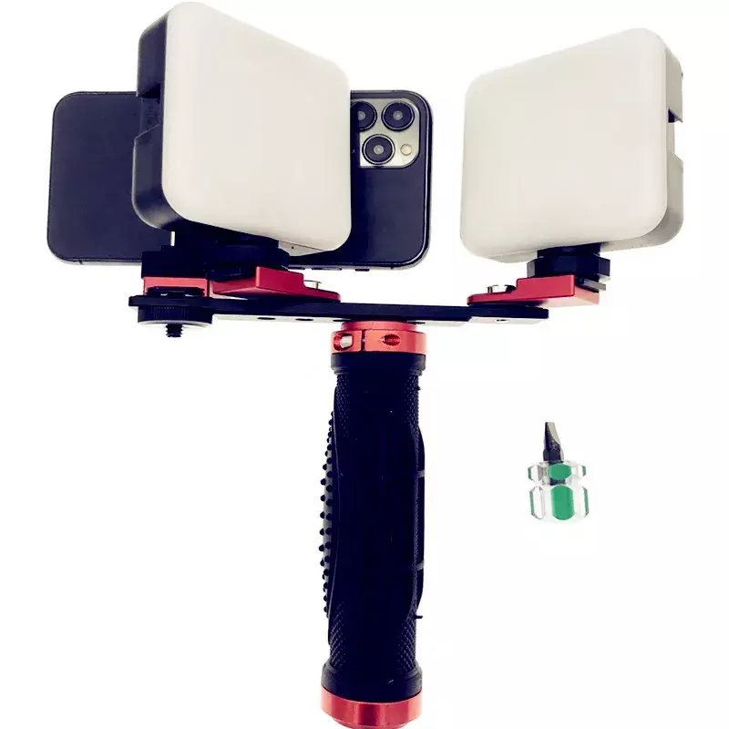 Diskon besar lampu pengisi mulut dengan ponsel, dengan 2 LED/kamera pemegang lampu kilat fotografi untuk dokter gigi