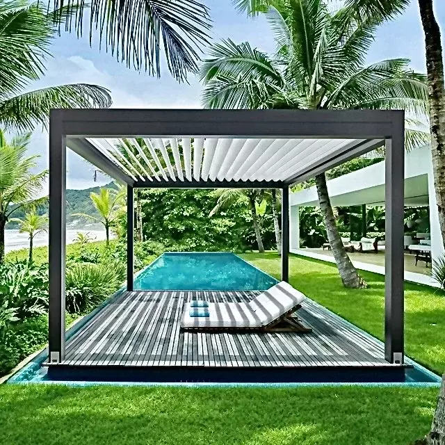 Pergola Aluminium heiß verkaufen Gartenhaus Jalousie Pergola Outdoor Schuppen Pavillon