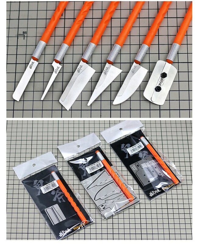 Sierras de mano para modelos de Hobby, herramienta para manualidades, grabado de chips, Mini sierra de mano, 3 estilos de hojas de sierra